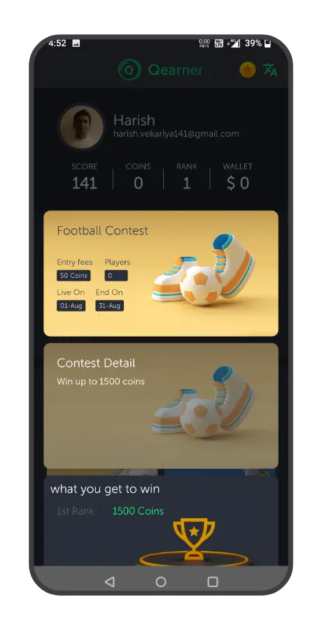 [5318.cm] Qearner – Quiz App | Android Quiz game with Earning System + Admin panel