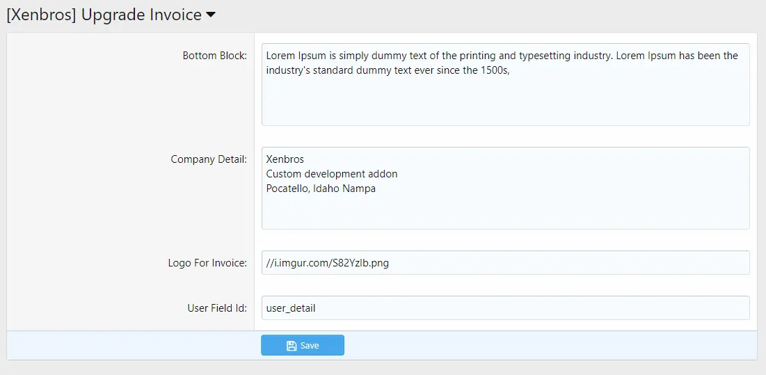 [5318.cm] User upgrade invoice