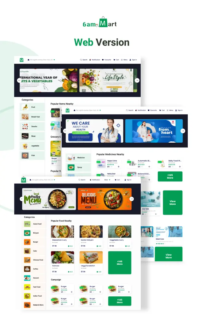 [5318.cm] 6amMart - 多供应商食品,杂货,电子商务,包裹,药房送货应用程序与管理和网站