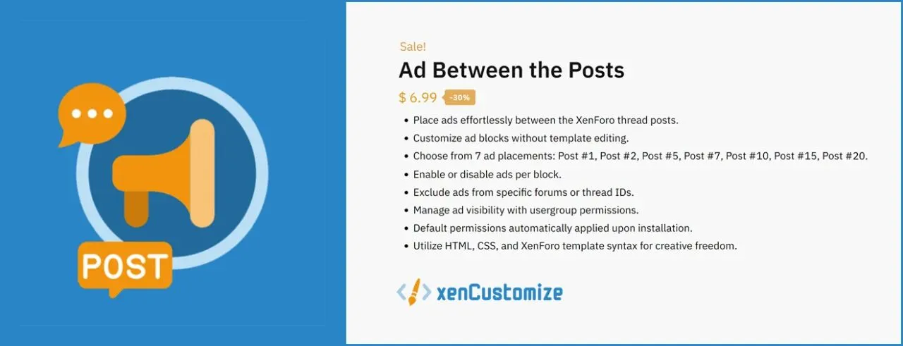 [5318.cm] [XenCustomize] Ad Between The Posts
