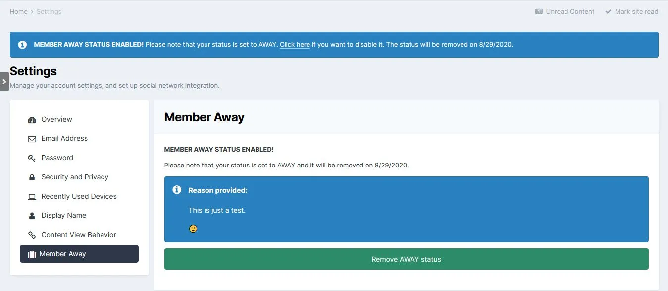[5318.cm] Member Away