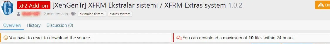 [5318.cm] XFRM Ekstralar sistemi