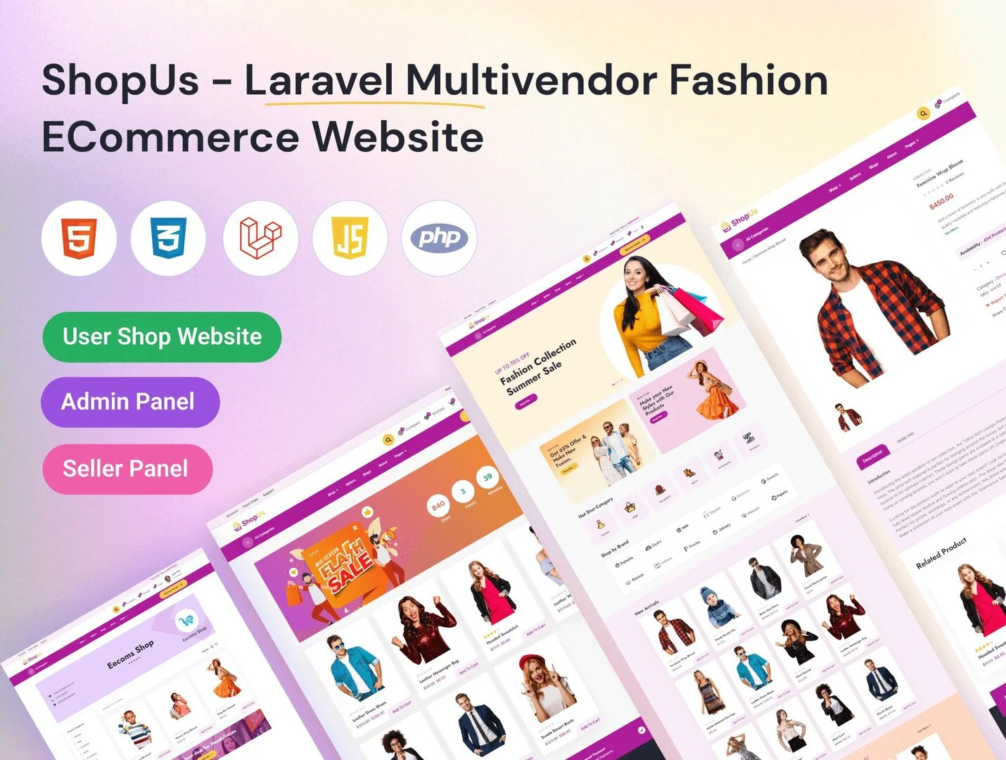 [5318.cm] ShopUs - Laravel Multivendor Fashion eCommerce Website