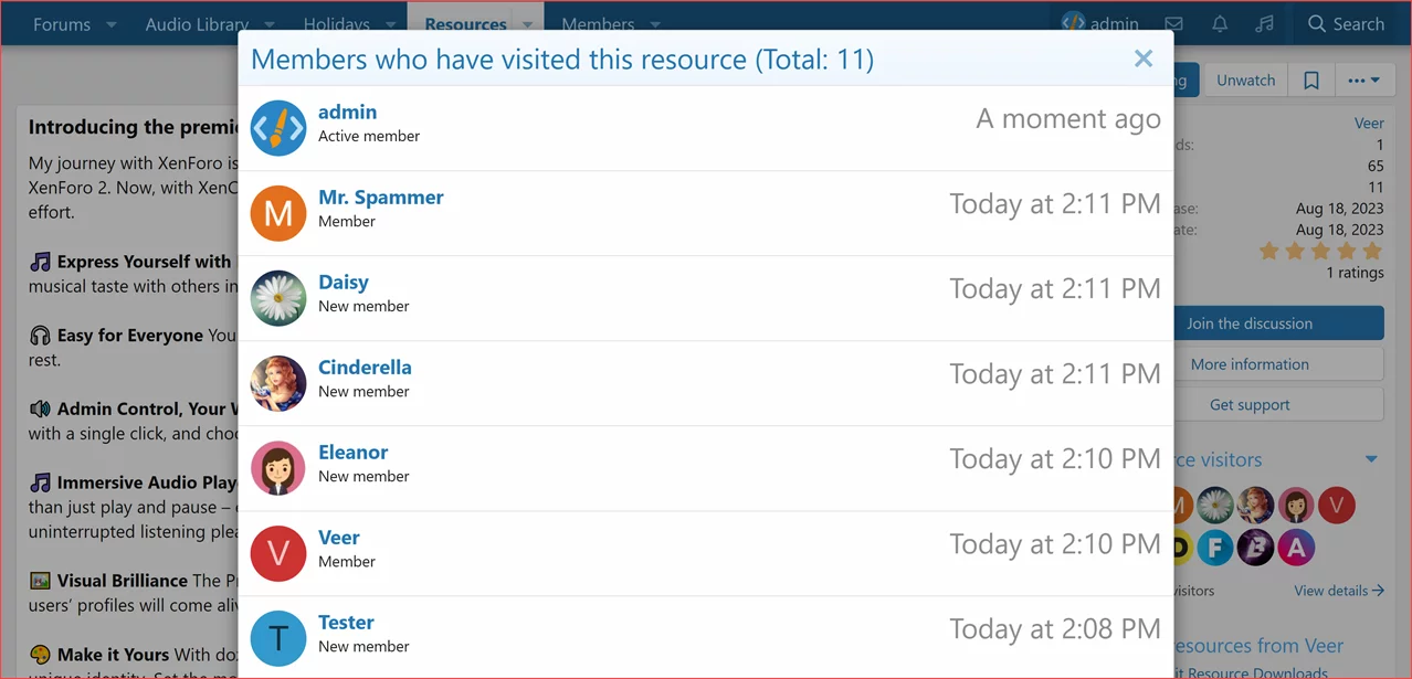 [5318.cm] [XenCustomize] Resource Views & Visitors