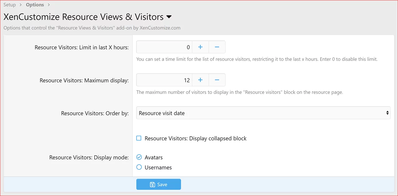 [5318.cm] [XenCustomize] Resource Views & Visitors