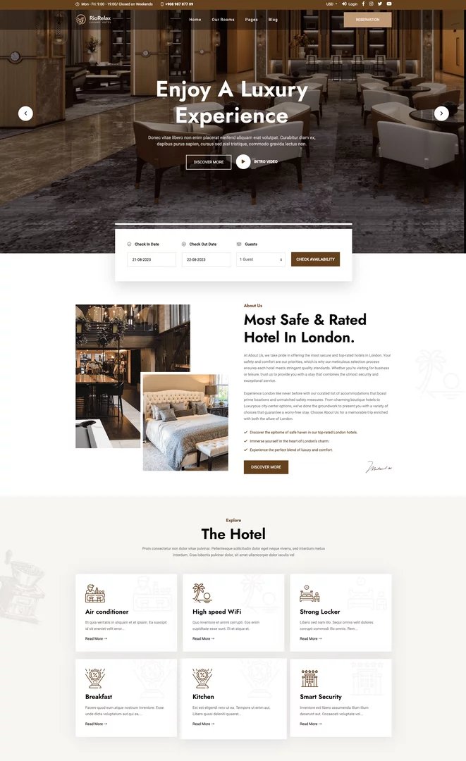 [5318.cm] RioRelax - Laravel Luxury Hotel & Resort Booking Website