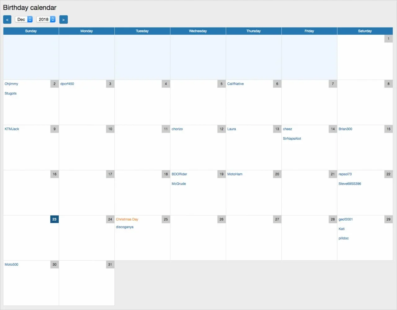 [5318.cm] Andy Birthday calendar
