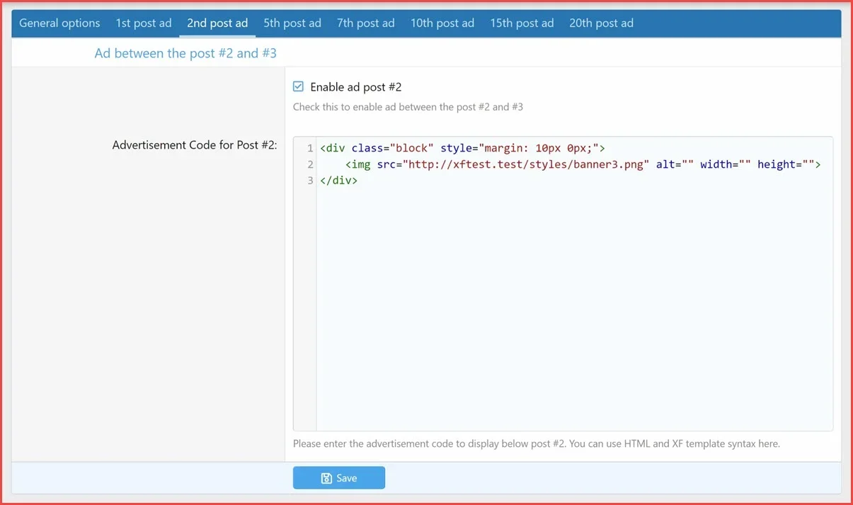 [5318.cm] [XenCustomize] Ad Between The Posts