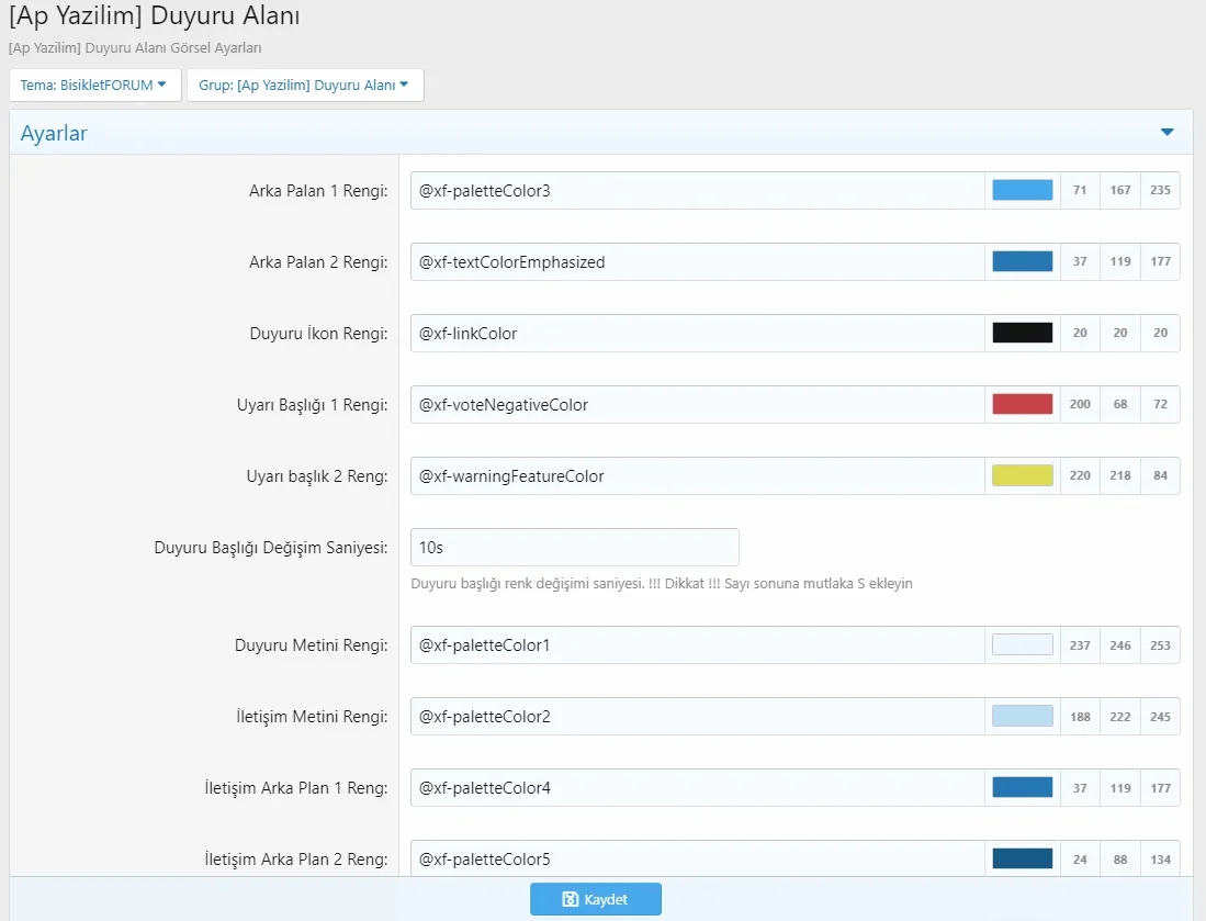 [5318.cm] [Ap Yazılım] Announcement Area