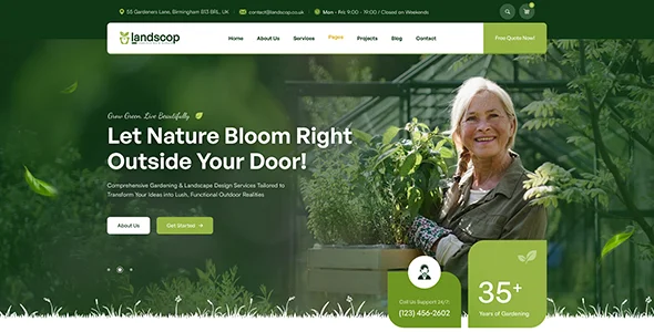 [5318.cm] Landscop - Landscaping & Gardening WordPress Theme