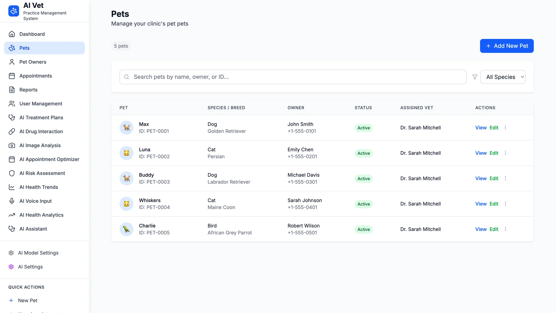 [5318.cm] AI Vet - Complete Veterinary Hospital / Clinic Management System | AI Powered | Node JS