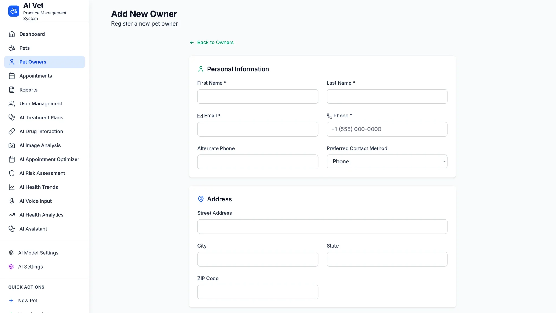 [5318.cm] AI Vet - Complete Veterinary Hospital / Clinic Management System | AI Powered | Node JS