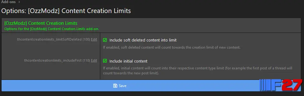 [5318.cm] [OzzModz] Content Creation Limits